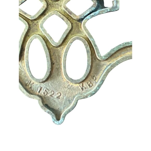 Vintage Brass Drawer Pulls Set of 4 Open Work Some Patina All Screws Included - Picture 5 of 5